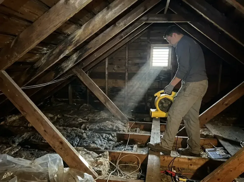 attic-water-damage-drying-proc-007 — frequently asked questions, Emergency Water Extraction & 24/7 Flood Response in McAlest…